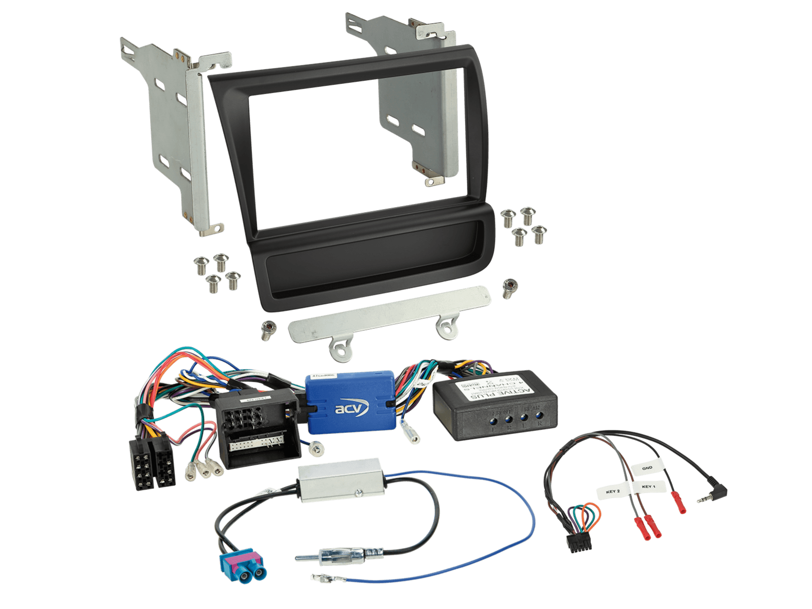 2-DIN KIT  AUDI R8 (42) 2006-2015 - KLEUR: ZWART (1ST)