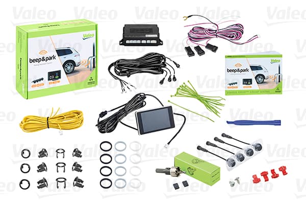 VALEO BEEP & PARK KIT 2 4 SENSOREN + 1 LCD-DISPLAY MONTAGE VOOR OF ACHTER-BUMPER (1ST)