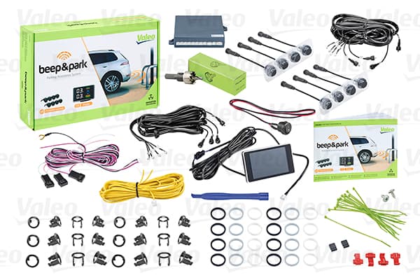 VALEO BEEP & PARK KIT 3 8 SENSOREN + 1 LCD-DISPLAY MONTAGE VOOR EN ACHTER-BUMPER (1ST)